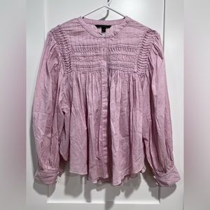 Banana Republic Pintuck Swing Top, pink SIZE xs